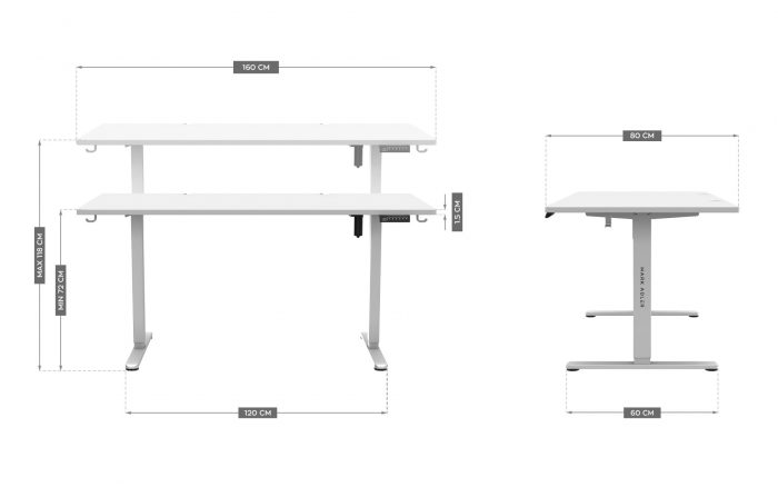 Стіл електричний Mark Adler Leader 7.6 White Преміум-ергономіка та стиль для геймерів і творчих професіоналів - Зображення 6