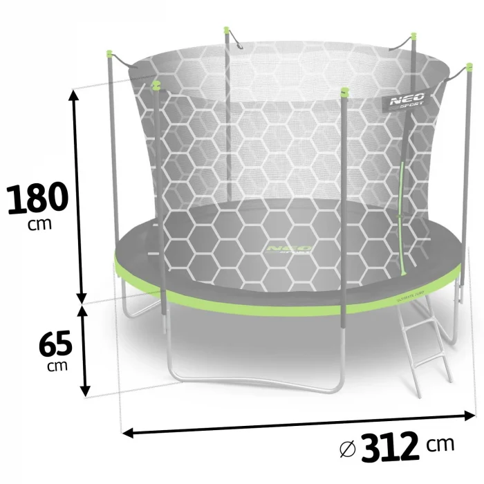 Батут Neo-Sport Premium 312 см 10 FT із внутрішньою сіткою NS-10w231 Безпечні Розваги для Сім'ї та Друзів - Зображення 4