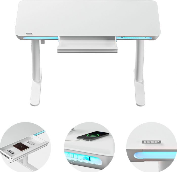 Ігровий стіл електричний SENSE7 Nomo білий Регульована висота для комфорту та ефективності - Зображення 3