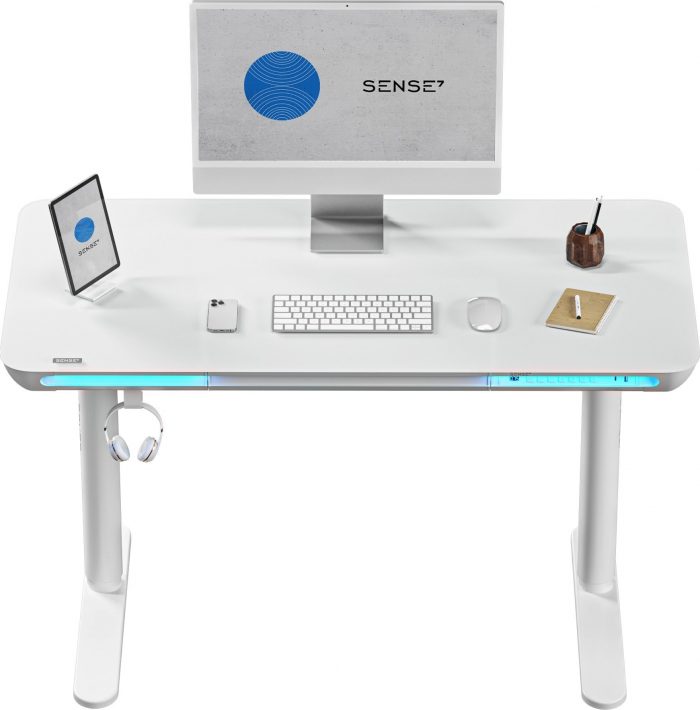 Ігровий стіл електричний SENSE7 Nomo білий Регульована висота для комфорту та ефективності - Зображення 6