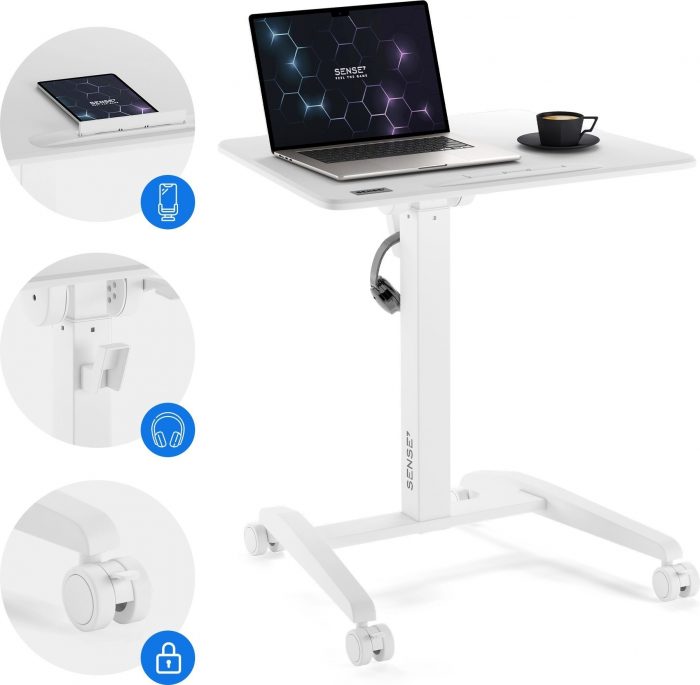 Ігровий мобільний стіл SENSE7 білий Компактність стиль та зручність для геймерів - Зображення 2