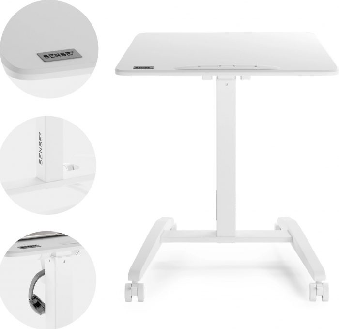 Ігровий мобільний стіл SENSE7 білий Компактність стиль та зручність для геймерів - Зображення 4