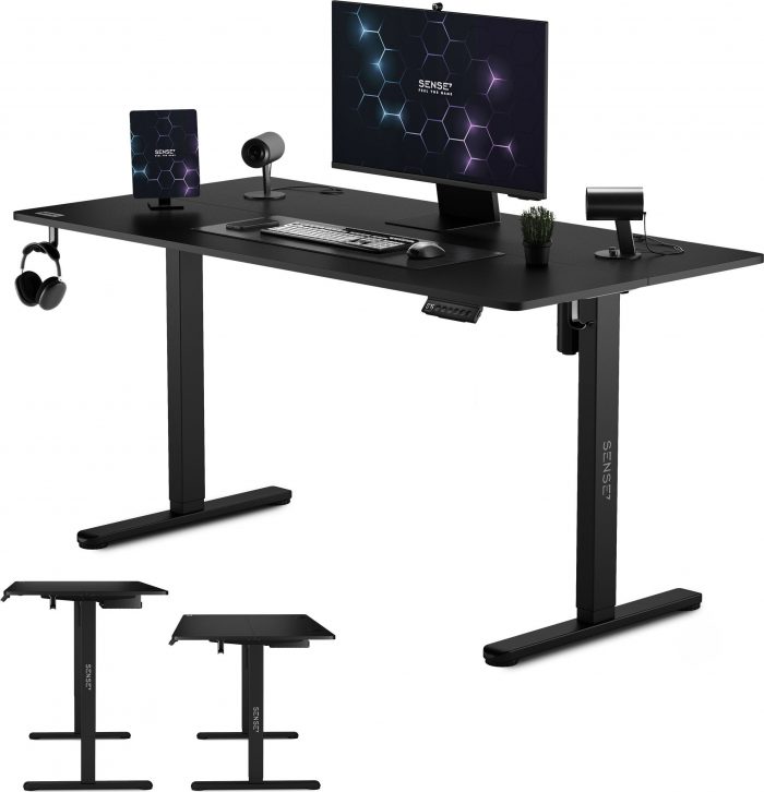 Геймерський стіл SENSE7 Nojo Black 140x70 см ідеальний стіл для комфортного ігрового процесу - Зображення 3