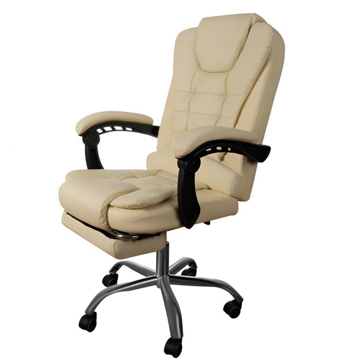 Офісне крісло з підставкою для ніг Malatec бежеве Ідеальне рішення для вашого робочого місця - Зображення 2