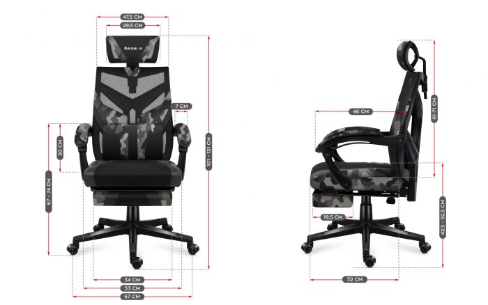 Геймерське крісло Huzaro Combat 5.0 Camo Ергономічний комфорт та стильний камуфляж - Зображення 8