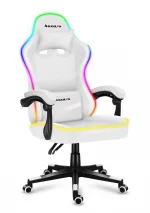 Геймерське крісло HUZARO FORCE 4.4 RGB White елегантний дизайн і RGB-підсвітка для максимуму