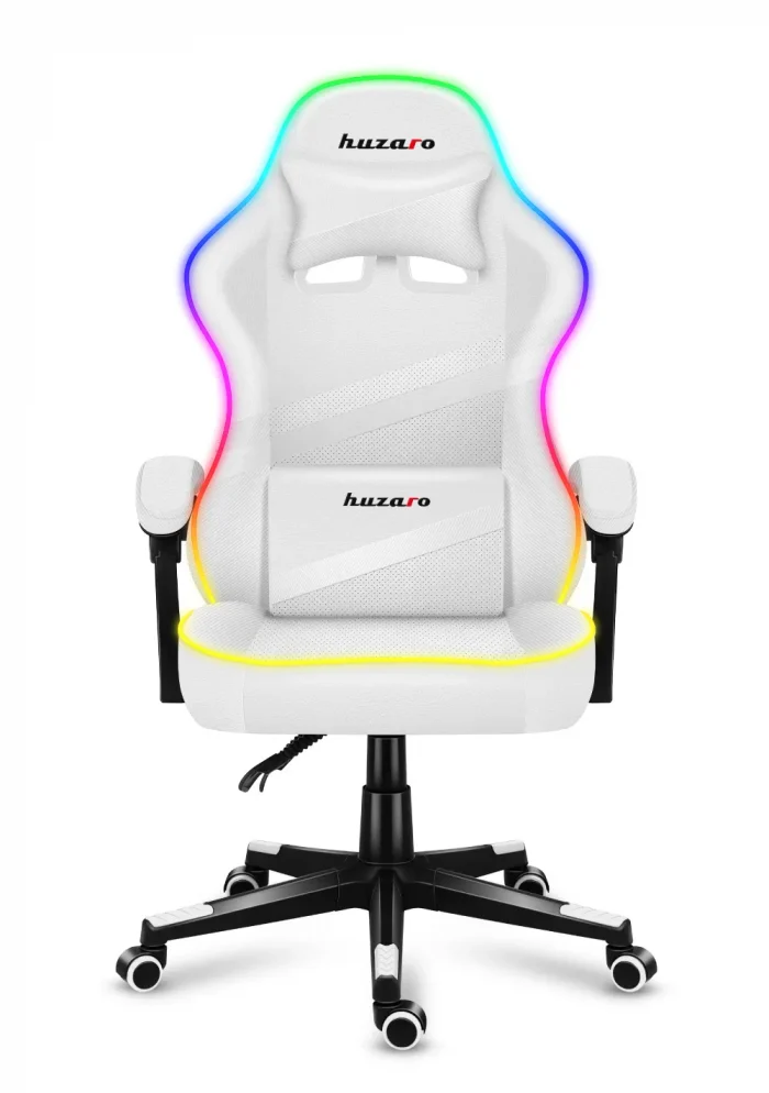 Геймерське крісло HUZARO FORCE 4.4 RGB White елегантний дизайн і RGB-підсвітка для максимуму - Зображення 6