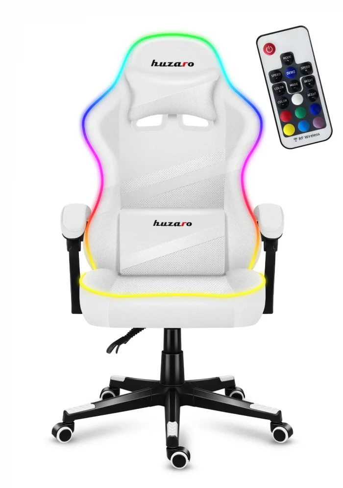 Геймерське крісло HUZARO FORCE 4.4 RGB White елегантний дизайн і RGB-підсвітка для максимуму - Зображення 3