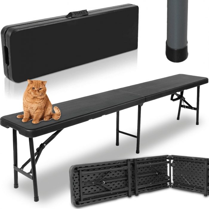 13255985_0_f Лавка розкладна садова Heckermann ZD183 Black 183x28x43см - Зображення 1