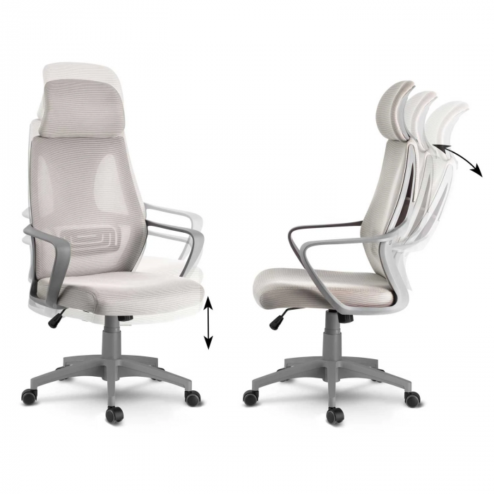 Офісне крісло Sofotel Praga Grey Поєднання ергономіки та сучасного дизайну - Зображення 4