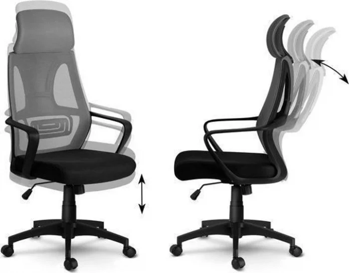 Офісне крісло Sofotel Praga Black-Grey Комфортне і стильне крісло для вашого офісу - Зображення 5