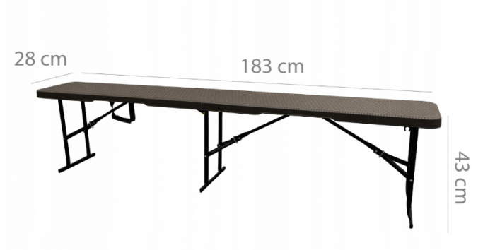 Лавка розкладна туристична NUFORMA 183x28x43см коричнева - Зображення 4