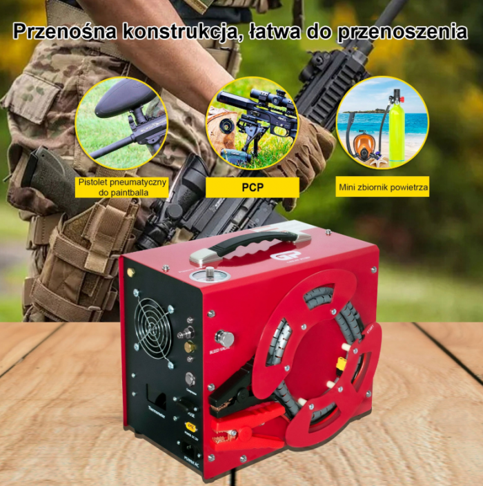 Повітряний компресор TUXING PCP TXES062 червоний - Зображення 4