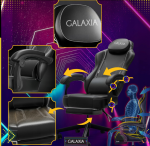 Геймерське Крісло з підставкою для ніг GALAXIA чорне-Комфорт та стиль для Тривалих Ігор - Зображення 3