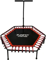 Батут для фітнесу з ручкою FunFit 130 см Red-Компактний та ефективний тренажер - Зображення 4