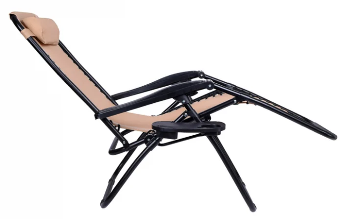 Розкладний лежак 2в1 eHokery ORION бежевий- Елегантний дизайн та комфорт для вашого відпочинку на пляжі та в саду - Зображення 6