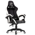 Геймерське крісло Infini Five чорно-біле -Стильний дизайн та неймовірний комфорт