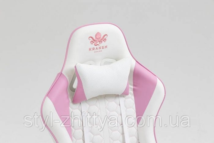 4400474056_w640_h640_4400474056 Геймерське крісло KRAKEN Feyton біло-рожеве- комфорт та елегантність для вас - Зображення 3