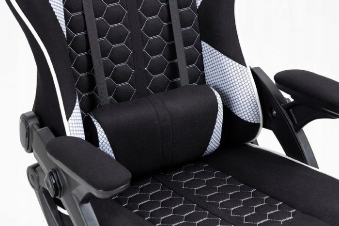 4411320997_w640_h640_4411320997 Геймерське крісло KRAKEN Feyton чорно-біле Для комфортної гри та стильного вигляду - Зображення 4