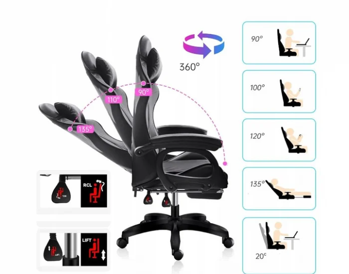 Геймерське крісло MatMay BLACK GAMING - Зображення 4