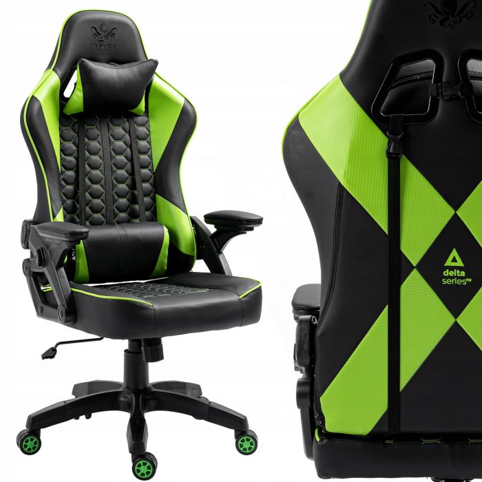 Геймерське крісло KRAKEN Feyton чорно-зелений-поєднання комфорту та динамічного дизайну - Зображення 2