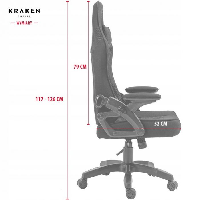 4826577614_w640_h640_4826577614 Геймерське крісло KRAKEN Feyton чорно-червоний-потужний стиль та комфорт - Зображення 3