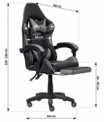 Геймерське крісло TS-046A для Gamer Swivel ЧОРНО-СІРИЙ Преміум комфорт і стиль - Зображення 8