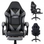 Геймерське крісло TS-046A для Gamer Swivel ЧОРНО-СІРИЙ Преміум комфорт і стиль