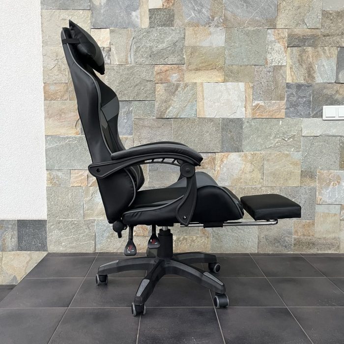 Геймерське крісло TS-046A для Gamer Swivel ЧОРНО-СІРИЙ Преміум комфорт і стиль - Зображення 5