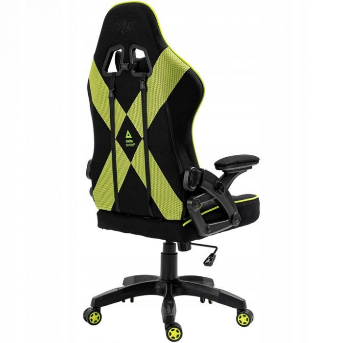 5435539590_w640_h640_5435539590 Геймерське крісло KRAKEN FEYTON тканина Чорне із зеленим. Ідеальний вибір для комфорту - Зображення 6