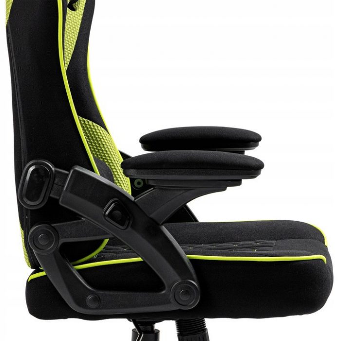 5435539591_w640_h640_5435539591 Геймерське крісло KRAKEN FEYTON тканина Чорне із зеленим. Ідеальний вибір для комфорту - Зображення 7