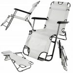 Розкладний пляжний лежак 2в1 сірий Sandos TURISMA-Ідеальний вибір для комфортного відпочинку на пляжі та в саду - Зображення 2