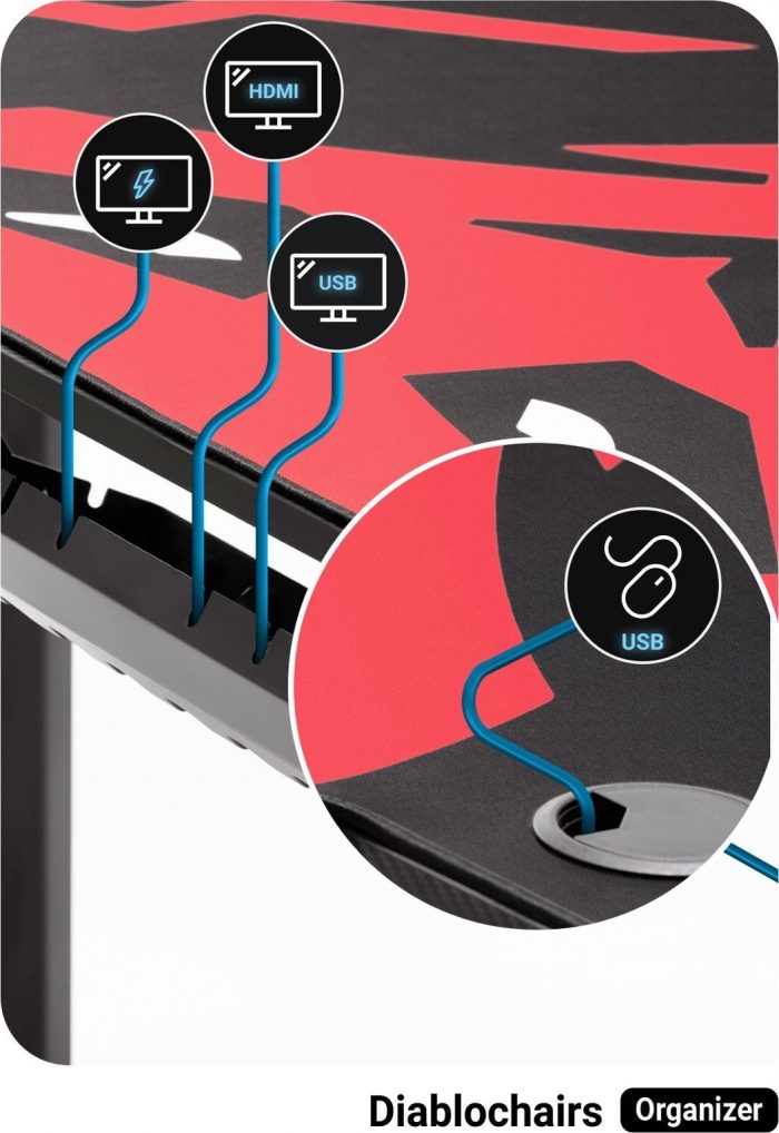 Геймерський стіл Diablo Chairs X-Mate 1400 Red 140x66 см - Зображення 9