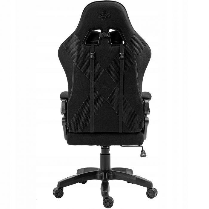 Геймерське крісло KRAKEN Feyton тканина чорне-Ідеальний Комфорт для Тривалих Ігор - Зображення 4