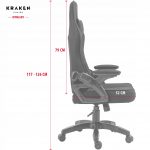 Геймерське крісло KRAKEN Feyton тканина чорне-Ідеальний Комфорт для Тривалих Ігор - Зображення 6