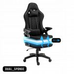 Геймерське крісло KRAKEN Feyton тканина чорне-Ідеальний Комфорт для Тривалих Ігор - Зображення 7