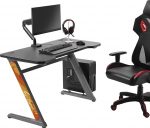 Ігровий комп'ютерний стіл NanoRS RS120 чорний 120x60 см- Компактний та стильний - Зображення 5