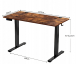 Геймерський стіл електричний Costway 120 x 60 см коричневий - Зображення 5