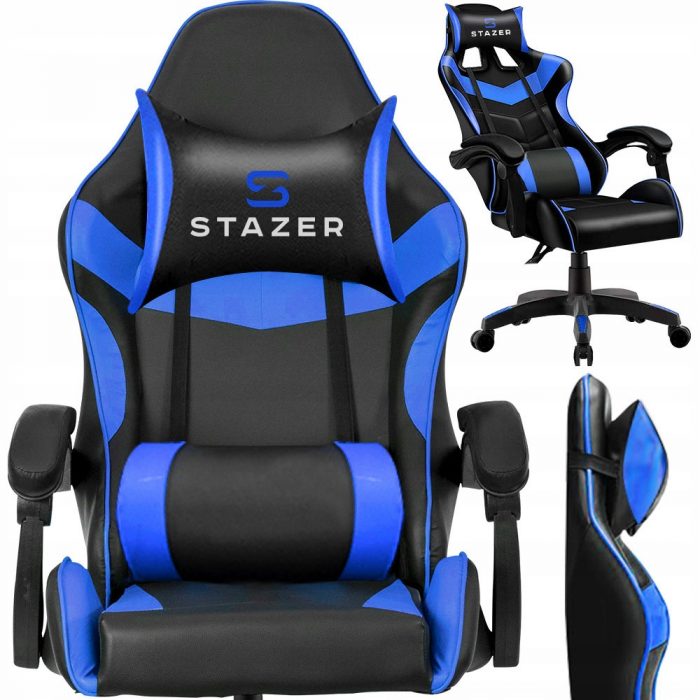 Геймерське крісло STAZER Coliber Чорно-синій-Ідеальний Комфорт для Тривалих Ігор - Зображення 2