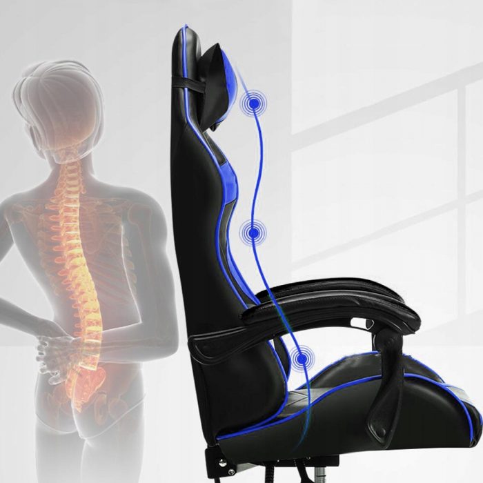 Геймерське крісло STAZER Coliber Чорно-синій-Ідеальний Комфорт для Тривалих Ігор - Зображення 3