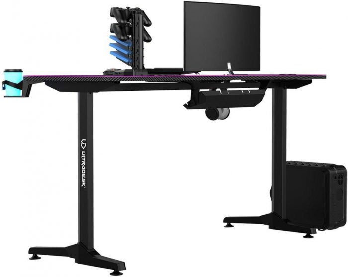 Ігровий комп'ютерний стіл ULTRADESK FRAG Pink 140X66 см-Стильний і комфортний з яскравим дизайном - Зображення 2