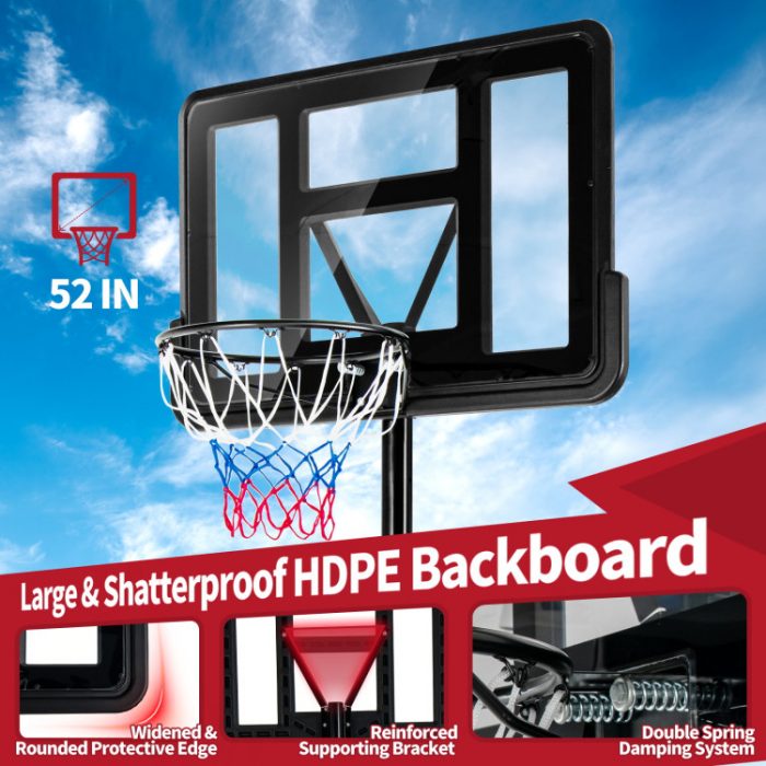 Adjustable_Portable_Basketball_Hoop_Stand_with_Backboard_Wheels-6 Набір баскетбольний Costway SP37743 Ідеальне поєднання якості та стилю для вашого майданчика - Зображення 4