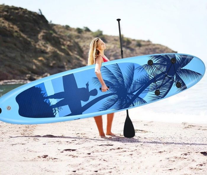 Deska-SUP-pompowana-stand-up-z-wioslem-305-cm-9 Дошка SUP Costway SP37089-M з веслом 305 см-комфорт і стабільність для водних пригод - Зображення 3