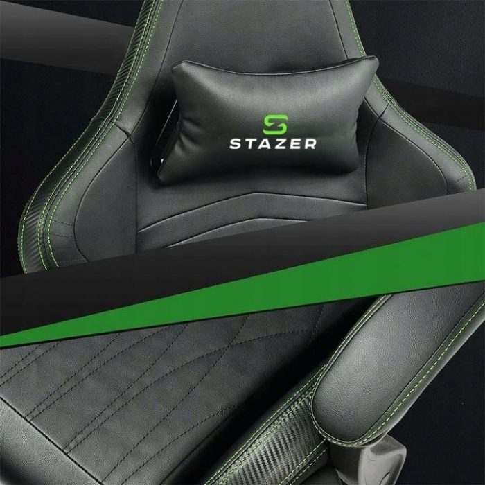 Геймерське крісло STAZER EAGLE Чорно-зелений- елегантний дизайн і комфорт - Зображення 4