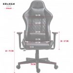 Геймерське крісло KRAKEN HELIOS чорно-синій екошкіра-стильний дизайн та комфорт для тривалих ігор - Зображення 5