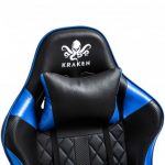 Геймерське крісло KRAKEN HELIOS чорно-синій екошкіра-стильний дизайн та комфорт для тривалих ігор - Зображення 8