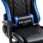 Геймерське крісло KRAKEN HELIOS чорно-синій екошкіра-стильний дизайн та комфорт для тривалих ігор - Зображення 9