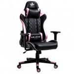 Геймерське крісло KRAKEN HELIOS чорно-рожевий екошкіра-стиль та комфорт для енергійних геймерів