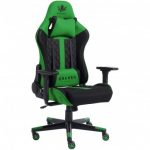 Геймерське крісло KRAKEN HELIOS тканина чорно-зелений-стильний комфорт для тривалих ігор
