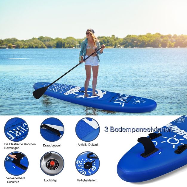 draagbaar_en_lichtgewicht_ontwerp_-_oprolbaar_voor_gemakkelijke_opslag-sup_board_opblaasbaar_stand_up_board_paddle_board_navy-l-1-10-sp37090-l-stand_up_paddle_board_yoga-2 Дошка для SUP Costway SP37090 335см : Плавність, швидкість та комфорт на кожному русі - Зображення 5